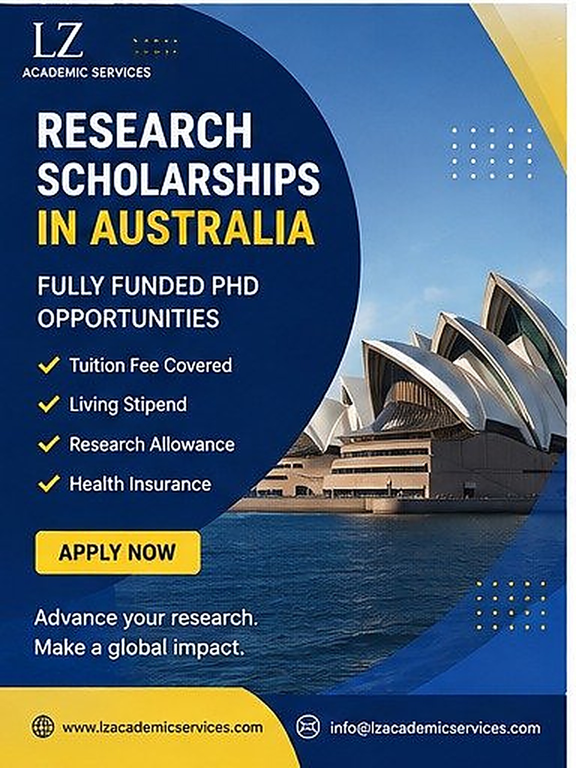 Research Scholarships in Australia flyer